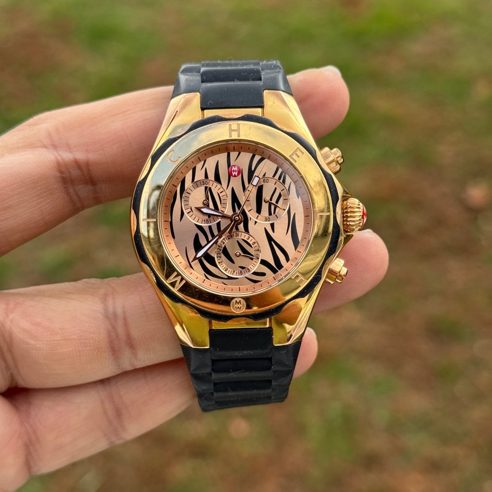 MICHELE Tahitian Jelly Bean Tiger Stripes Dial Ladies Watch